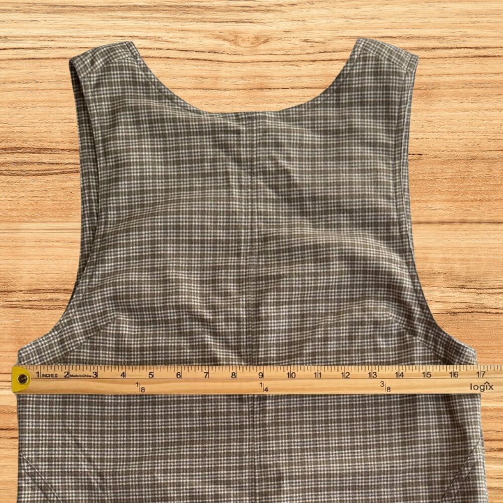 Free People Kai Plaid Shift Mini Pinafore Dress Sage Combo Size Small - Picture 6 of 8